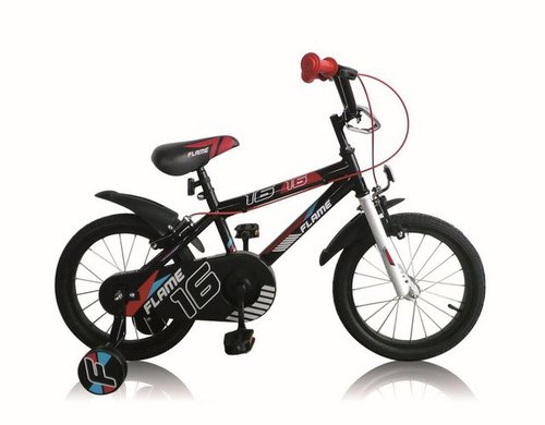 T&y Trade Kinderfahrrad 16 Zoll Kinder Jungen Kinderfahrrad Fahrrad Kinderrad Rad Bike Flame, 1 Gang, Stützräder
