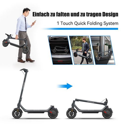 Leqismart E-Scooter A11-BLACK-2, 350,00 W, 20,00 km/h, (set, mit Schutzblech), klappbar,30KM maximale Reichweite,Doppeltes Bremssystem und Rücklicht