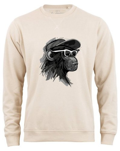 Cotton Prime Cotton Prime® Sweatshirt Cool Monkey mit Brille mit weichem Innenfleece