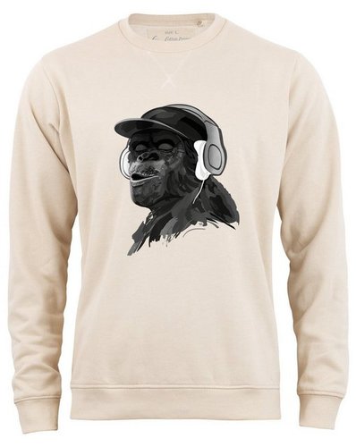 Cotton Prime Cotton Prime® Sweatshirt Monkey mit DJ-Kopfhörer mit weichem Innenfleece