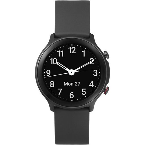 Doro Watch schwarz Smartwatch. Smartwatch (Android), 44 mm, Armband aus TPU/Silikon mit Metallschnalle