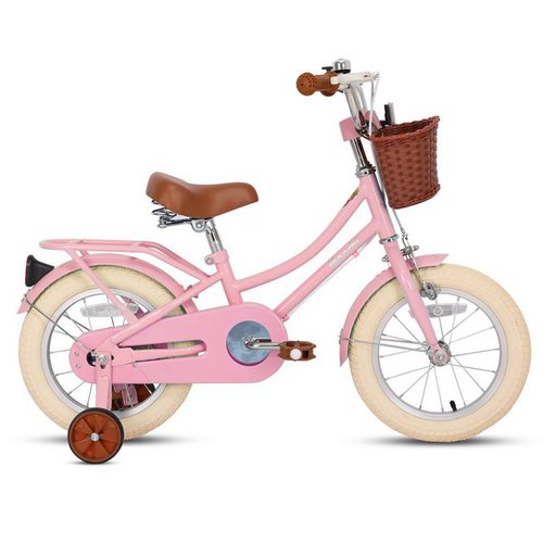 Hiland Kinderfahrrad 12/14/16/18 Zoll Kinderfahrrad Mädchen mit Stützräder,Klingel,Korb, 1 Gang
