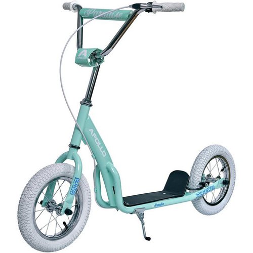 Apollo Scooter Retro Scooter Paradise City Roller mit 12,5 Zoll Luftreifen, Tretroller für Kinder und Jugendliche mit extra breiter Trittfläche