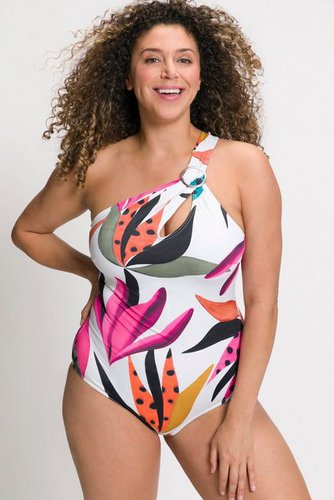 Ulla Popken Badeanzug Badeanzug exotischer Druck Softcups