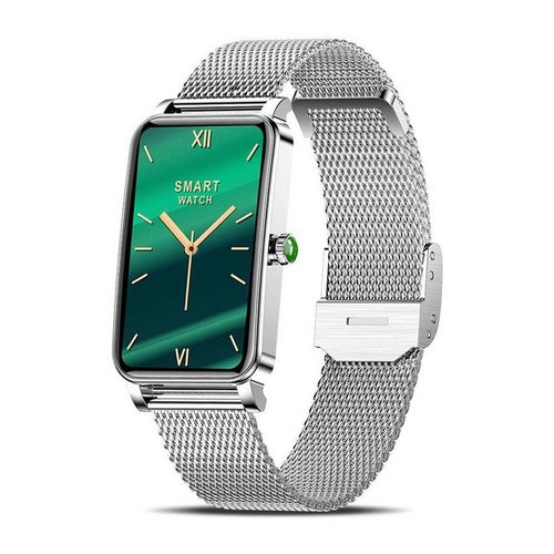 Sunee Smartwatch Damen,Elegant Fitnessuhr für Android/IOS Smartwatch, 1-tlg., Wasserdicht/Herzfrequenz/Schlafüberwachung/Schrittzähler Notification, 1.45" Rechteckig Smart Watch mit 12 Sportmodi