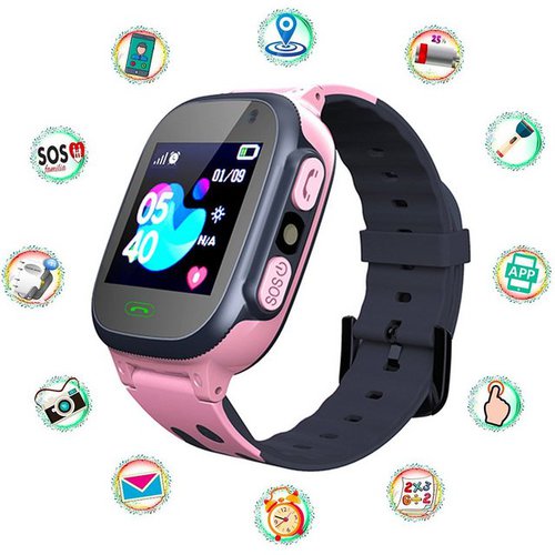Pranite Kinder-Smartwatch LBS Smartwatch mit Taschenlampen Smartwatch, Anti-Verlust Sprachchat für Jungen und Mädchen Geburtstagsgeschenke