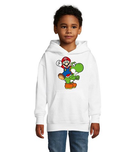 Blondie & Brownie Hoodie Kinder Yoshi & Mario Konsole Super Retro Luigi mit Kaputze