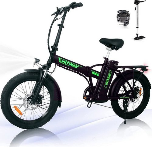 Hitway E-Bike BK11, 7 Gang, 250W Heckmotor, 20" Damen/Herren StVZO Max 35-90km Shimano 7Gang