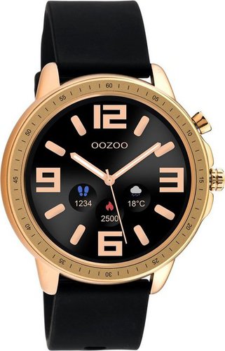 Oozoo Q00303 Armbanduhr Rosé Silikonband Schwarz 45 mm Smartwatch