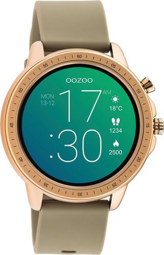 Oozoo Q00302 Armbanduhr Rosé Silikonband Beige 45 mm Smartwatch