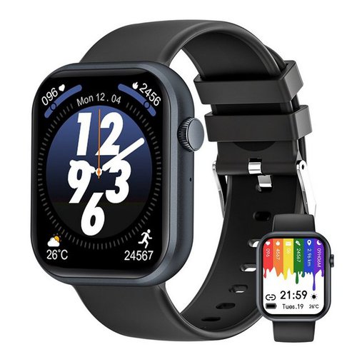 Vicbuy Damen Sportuhr, Herren Smartwatch, Smartuhr, Fitnessuhr Smartwatch mit Telefonfunktion/WhatsApp Notiz/Fitness Tracker Uhr, IP68 Wasserdicht/1.83" Voll Touchscreen mit Blutsauerstoff/Pulsmesser, Sportuhr/Schrittzähler/Schlafmonitor/Aktivitätstracker für iOS/Android