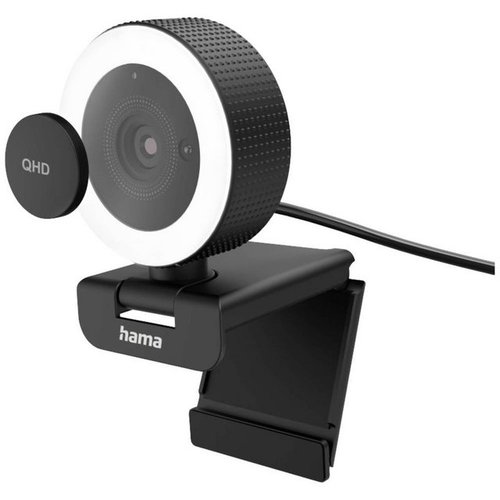 Hama Webcam Webcam (Klemm-Halterung, Standfuß, Stereo-Mikrofon)