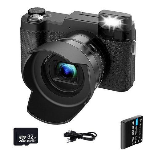 Fine Life Pro Digitalkamera 4K, 48MP Fotokamera mit 3.0" Bildschirm, Kompaktkamera Kompaktkamera (5x opt. Zoom)