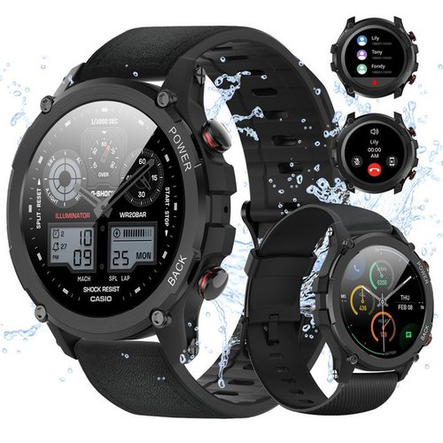 Janolty Smartwatch mit Telefonfunktion Fitness Tracker uhr Watch (Fitnessuhr mit Telefonfunktion/WhatsApp Notiz,Smartwatch Fitness Tracker Uhr IP68 Wasserdicht,1.32" HD Voll Touchscreen Fitnessuhr Tracker mit Blutsauerstoff/Pulsmesser/Sportuhr/Schrittzähler/Schlafmonitor Aktivitätstracker usw für iOS/Android Uhren Watch cm cm)