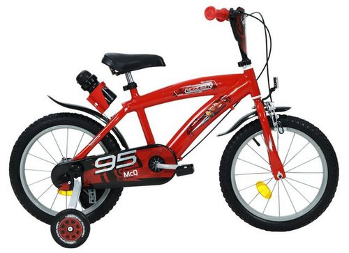 Huffy Kinderfahrrad 14 Zoll Kinder Fahrrad Rad Bike Disney Cars McQueen 24481w, 1 Gang, Stützräder, Trinkflasche