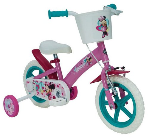 Huffy Kinderfahrrad 12 Zoll Mädchen Kinder Fahrrad Bike Rad Minnie Mouse 22431w, 1 Gang, Korb, Stützräder