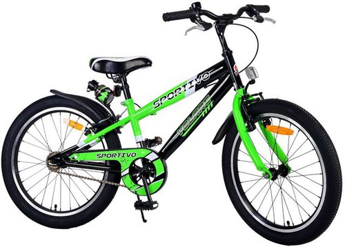 Tpfsports Kinderfahrrad Volare Sportivo 20 Zoll mit 2x Handbremse, 1 Gang, (Jungsfahrrad - Jungen Kinderrad - ohne Schaltung - Sicherheitsgriffe), Kinderfahrrad 20 Zoll - Jugend Fahrrad - Kinder Jugend Fahrrad - Grün