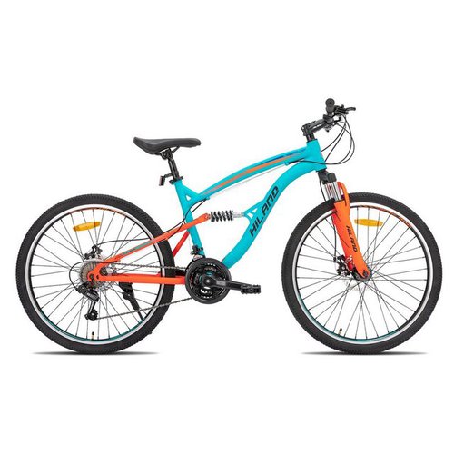 HILAND Mountainbike 26 Zoll Vollfederung Fully MTB Damen Herren,Doppelscheibenbremsen, 21 Gang Shimano, Kettenschaltung, (set), für Damen und Herren 155 - 190 cm MTB Fully Fahrrad