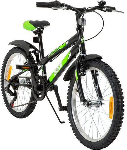 Actionbikes Motors Kinderfahrrad Kinder Fahrrad Dirt Bike BMX Arrow, 6  Gang, Kettenschaltung, (20 Zoll, ab 115 cm Körpergröße, 6 Gänge,  Schutzblech, Reflektoren, Katzenaugen, Klingel, Seitenständer, Luftreifen,  1-tlg., V-Brake-Bremsen, Diamantrahmen