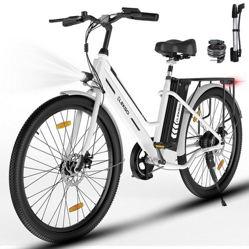 Elekgo E-Bike 26 Zoll City Elektrofahrrad, mit 36V 8,4Ah Akku, 35-70 km, 1 Gang, 250W Heckmotor