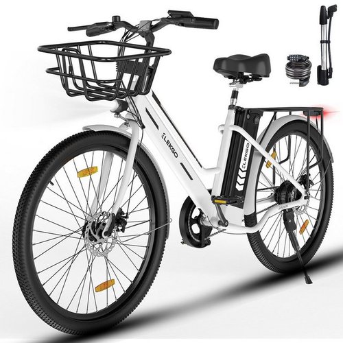 Elekgo E-Bike 26 Zoll City Elektrofahrrad Pedelec, mit 36V 8,4Ah Akku, 35-70 km, 1 Gang, 250W Heckmotor