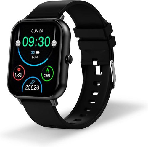 Dcu Tecnologic Smartwatch (1,83 Zoll, Android, iOS), mit gebogenem Glas PRO, anpassbarer IP67 wasserdicht, 123 Sportmodi