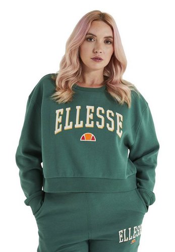 Ellesse Sweater Damen Sweater NESTER CROP SWEATSHIRT Dark Green Grün
