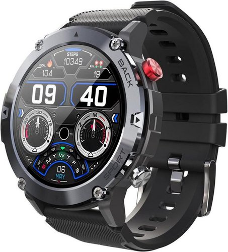 Hikeren Sportuhr mit Gesprächs-/Gesundheitsüberwachung,IP68,300mAh,Smartwatch Fitnessuhr (1.32 Zoll), Band TPU-Band, Schrittzähler/Aktivitätstracker,für iOS/Android Uhren