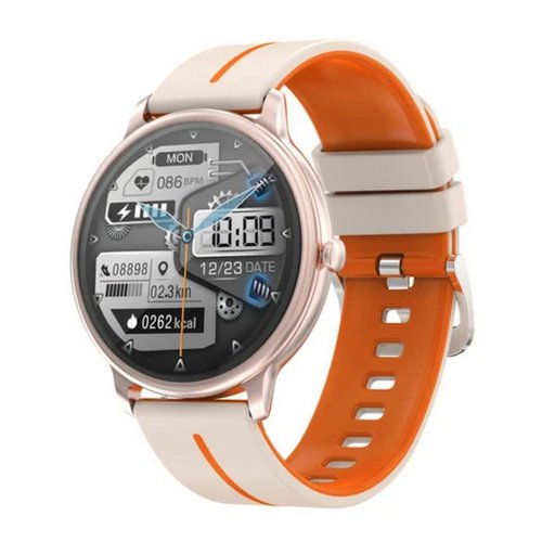 Manike KM60 Elegant Blutdruckmonitor Herzfrequenzmessung BT Call AMOLED Smartwatch (1,69" HD Voll Touchscreen cm) Spar - Set, mit wechselband aus weichem Silikon und Ladenkabel, Herzfrequenzmesser, Analyse von EKG-Daten, Blutdruckmessgerät