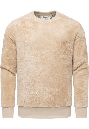 Amaci&sons Sweatshirt LUDLOW Pullover mit Rundhalsausschnitt Herren Teddy Plüsch Pulli Sweatjacke Hoodie