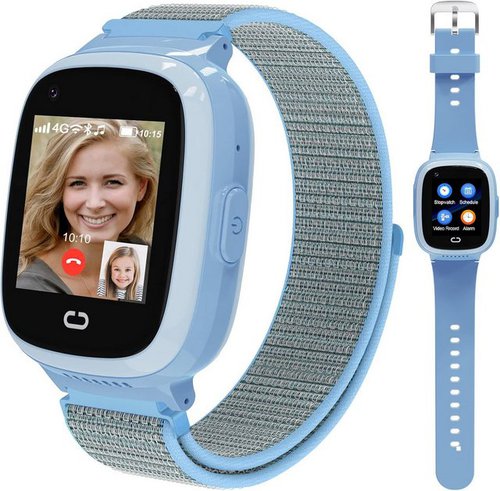 Pthtechus Smartwatch (1,4 Zoll, Android iOS), Kinder GPS 4G HD Touchscreen Uhr Telefon GPS Tracker SOS Videoanruf