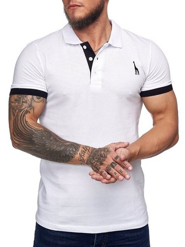 Code47 T-Shirt Herren Poloshirt Polohemd Basic Kurzarm Einfarbig Slim Fit (1-tlg)
