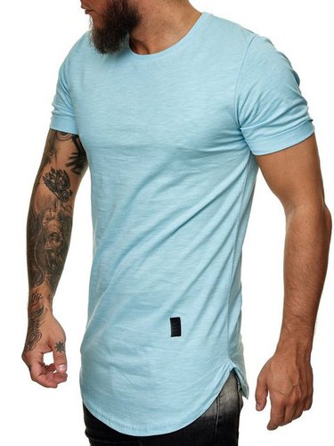 Code47 T-Shirt Oversize Herren Vintage T-Shirt Basic Shirt Round Neck Zipper Shirt (1-tlg)