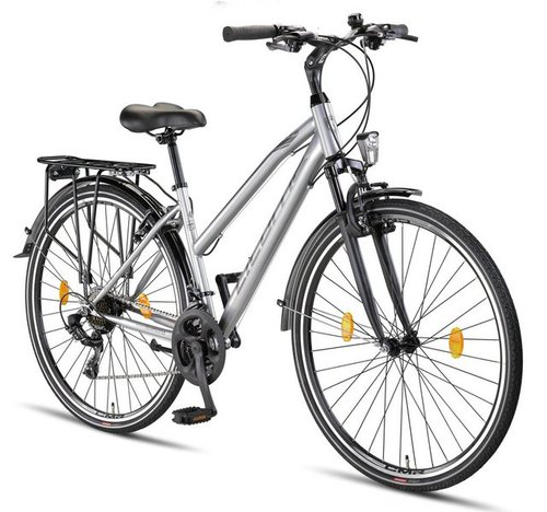 Licorne Bike Trekkingrad L-V-ATB Premium Trekking Bike in 28 Zoll - Fahrrad, 21 Gang Shimano, Kettenschaltung