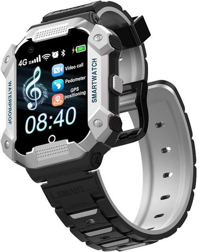 Pthtechus Smartwatch (1,44 Zoll, Android iOS), Kinder 4G GPS WiFi Telefon Anti-Verlorener W-LAN LBS Videoanruf SOS