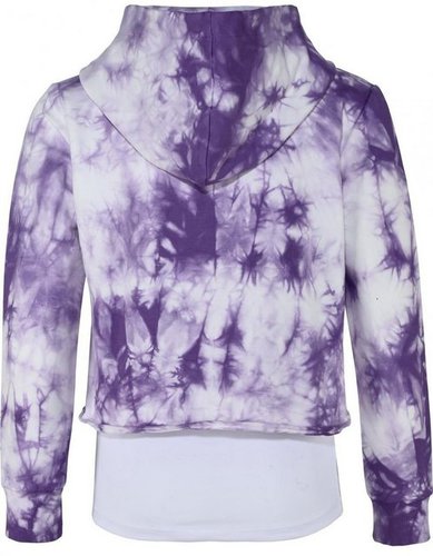 Blue Effect Sweatshirt Mädchen Boxy Doppelshirt Sweatshirt Top violett batik (2-tlg)