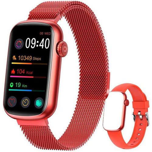 SUNEE Smartwatch, Damen Herren Fitness Armbanduhr Sportuhren Smartwatch Voller Touch Screen Wasserdicht Bluetooth Smart Watch, 1-tlg., Fitness Tracker mit Schrittzähler Schlafmonitor Stoppuhr