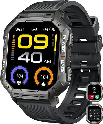 Manike NX3 Pro Smartwatch (4,3 cm/1,69'' HD Voll Touchscreen Zoll) Spar - Set, mit wechselband aus weichem Silikon und Ladenkabel, Herzfrequenzmesser, Analyse von EKG-Daten, Blutdruckmessgerät