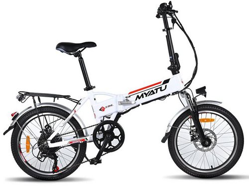 Myatu E-Bike 20" Pedelec Elektrofahrrad faltbares E-Bike, 7 Gang Shimano, Kettenschaltung, 250W Heckmotor, mit 36V 10.4AH/375Wh Lithium-Akku, Gabelfederung