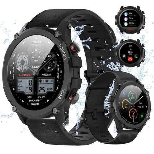 Tisoutec Smartwatch mit Telefonfunktion Fitness Tracker uhr Watch (Fitnessuhr mit Telefonfunktion/WhatsApp Notiz,Smartwatch Fitness Tracker Uhr IP68 Wasserdicht,1.32" HD Voll Touchscreen Fitnessuhr Tracker mit Blutsauerstoff/Pulsmesser/Sportuhr/Schrittzähler/Schlafmonitor Aktivitätstracker usw für iOS/Android Uhren Watch cm cm)