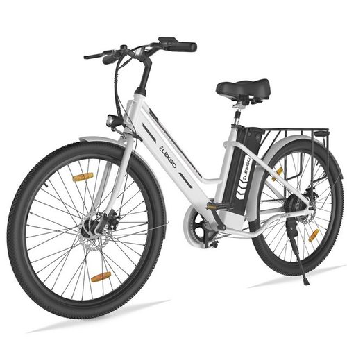 Evercross E-Bike E-fahrräder ELEKGO EG08S 26 Zoll Elektro-cityrad, 1 Gang, Heckmotor, 36V 8.4AH Lion-akku, Mit Batterieschloss Range 35-70km E-cityrad