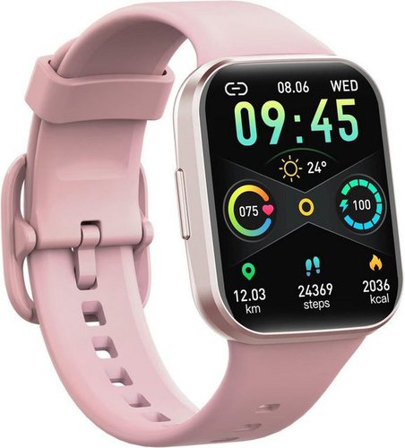 Uaue Smartwatch (1,69 Zoll, Android iOS), Fitnessuhr mit Pulsuhr Herzfrequenz IP68 Wasserdicht 25 Sportmodi