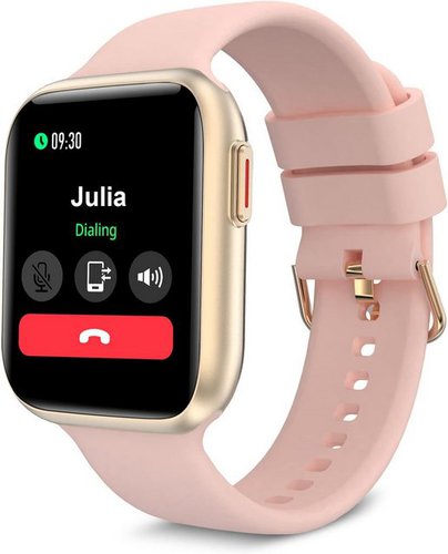 Bebinca Smartwatch (1,75 Zoll, Android iOS), Damen 2023 Handyuhren Lautsprecher HD 28 Spritzmodi IP68 Wasserdicht