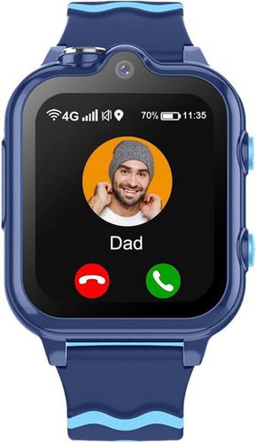 Carneedi Smartwatch (1,4 Zoll, Android iOS), Kinder 4G mit GPS und Telefon Uhr mit WiFi Videoanruf SOS Wasserdicht