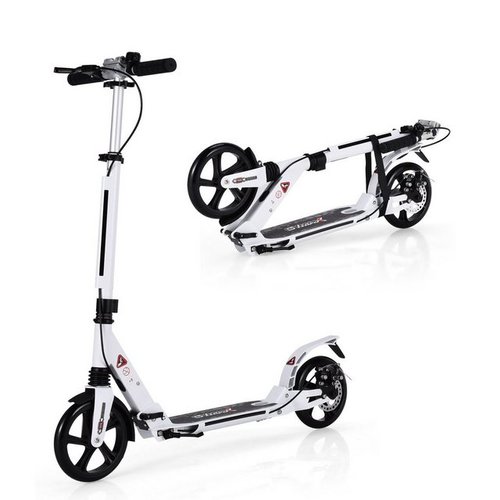 Costway Cityroller Tretroller, mit Ständer & Traggurt