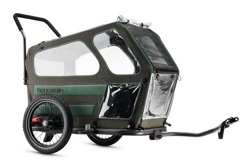 Taxxi Fahrradhundeanhänger Hundeanhänger Fahrradanhänger Dog M Dark Grey/Dark Green, Für kleine bis mittlere Hunde (bis 25 Kg)