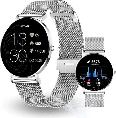 Xcoast SIONA 2 Fur Damen (4,2 cm) Smartwatch (Andriod iOS), Fitness Tracker, AMOLED, 21 Sportarten, 150 watchfaces, Blutsauerstoff