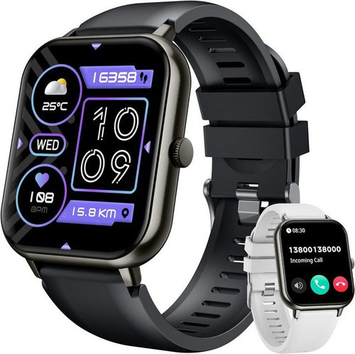 Cantaos Smartwatch (1,83 Zoll, Android iOS), Armbanduhr Telefonfunktion Uhren Damen Herren Uhr Fitness Tracker