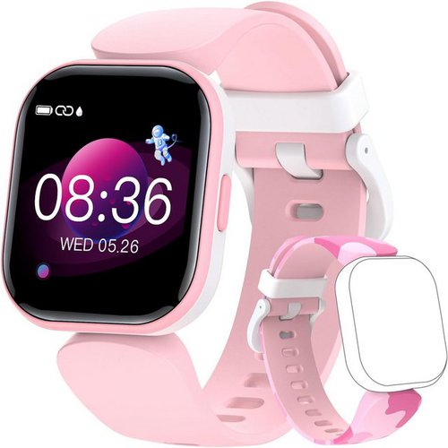 Hoomoon Smartwatch (1,4 Zoll, Android, iOS), Uhr Zifferblätter IP68 wasserdichte Kinder-Smartwatch mit 19 Sportmodi