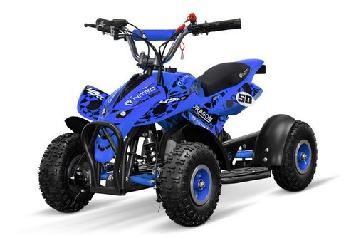 Nitro Motors Dirt-Bike 49cc Mini Kinder Quad Dragon 4" Kinderquad Pocketquad ATV, 1 Gang, Automatikschaltung